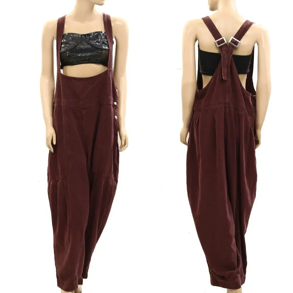 Free People We The Free Felix Tapered Overalls Jumpsuit Dress Pinafore M 288769